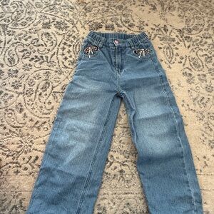 Charming Blue Kids Jeans with Embellished Pockets